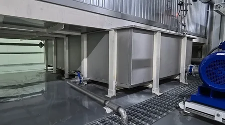 Tanques de pretratamiento y sistema de descarga